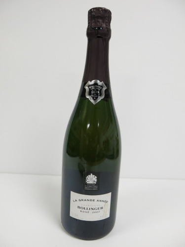 Bottle of Bollinger Rose La Grande Annee Champagne, 2007, 750ml.