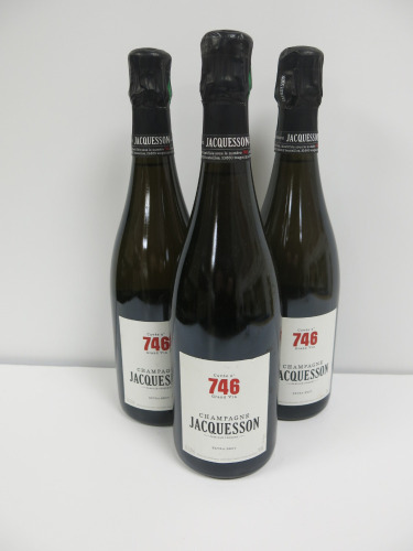 3 x Bottles of Jacquesson Cuvee No746 Champagne, 2023, 750ml.