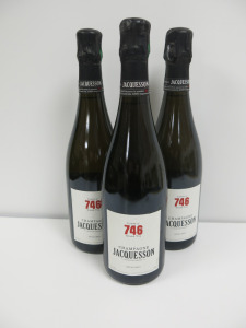3 x Bottles of Jacquesson Cuvee No746 Champagne, 2023, 750ml.