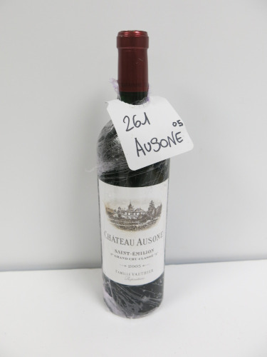 Bottle of Chateau Ausone Saint Emilion 1er Grand Cru Classe A Red Wine, 2005, 750ml.