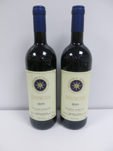 2 x Bottles of Sassicaia Tenuta San Guido Red Wine, 2019, 750ml.