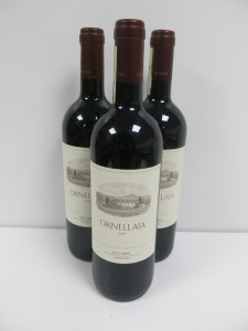 3 x Bottles of Ornellaia Bolgheri Superiore Red Wine, 2011, 750ml.