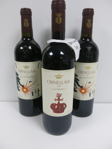 4 x Assorted Bottles of Ornellaia Red Wine to Include: 2 x La Generosita, 2021, 1 x La Grazia 2018 & 1 x Bolgheri Superior, 2018, 750ml.