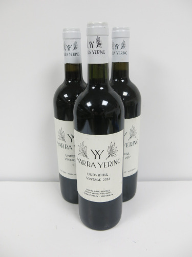 3 x Bottles of Yarra Yering Underhill Red Wine to Include: 1 x 2013 & 2 x 2017, 750ml.