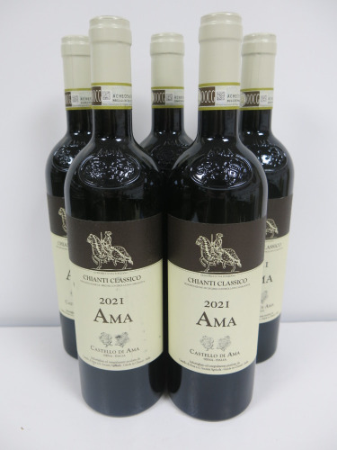 5 x Bottles of Castello Di Ama Chianti Classico Red Wine, 2021, 750ml.