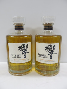 2 x Bottles of Hibiki Japanese Harmony Blended Japanese Whisky, 70cl.