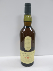 Bottle of Lagavulin Islay Single Malt Scotch Whisky, Aged 16 Years, 70cl.