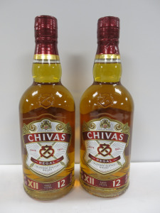 2 x Bottles of Chivas Regal Blended Scotch Whisky, Aged 12 Years, 70cl.