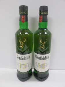 2 x Bottles of Glenfiddich Single Malt Scotch Whisky, Aged 12 Years, 70cl. NOTE: bottle appears new but plastic seal removed.
