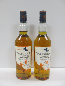 2 x Bottles of Talisker Single Malt Scotch Whisky, Aged 10 Years, 70cl.