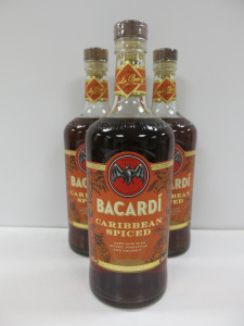 3 x Bottles of Bacardi Caribbean Spiced Rum, 70cl.