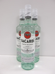 3 x Bottles of Bacardi Carta Blanca Superior White Rum, 700ml.