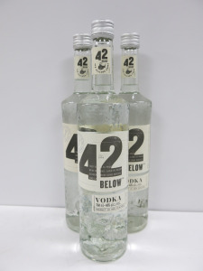 3 x Bottles of 42 Below Vodka, 700ml.