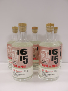 5 x Bottles of 1615 Pisco Del Peru, 700ml.