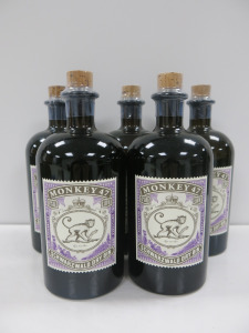 5 x Bottles of Monkey 47 Schwarzwald Dry Gin, 500ml.