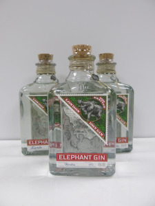 3 x Bottles of Elephant Handcrafted London Dry Gin, 500ml.