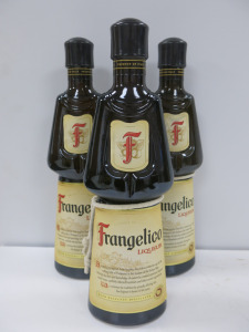 3 x Bottles of Frangelico Liqueur, 700ml.