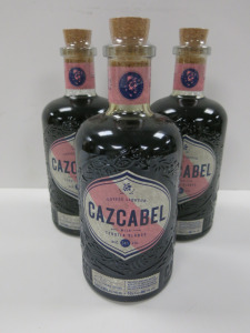3 x Bottles of Cazacabel Coconut Liqueur with Bianco Tequila, 700ml.