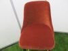 Set of 4 Modern Bar Stools Upholstered in Terracotta Velvet Fabric on Black Frame Wooden Legs with Gold Metal Foot Rest. Size H107cm. - 5