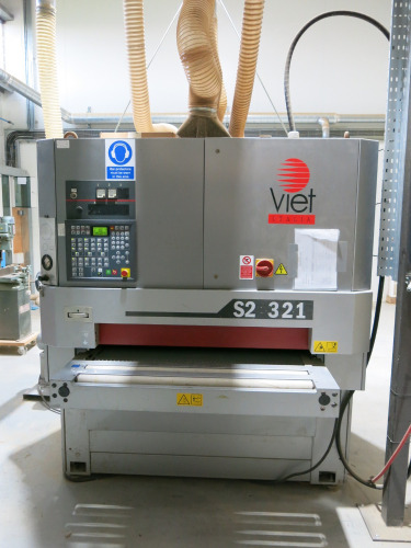 Viet Italia S2 321 2200 Calibrating Sanding Machine, S/N 5104121. Running Hours 3989, DOM 2007.