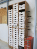 66 x Drawer Custom Made Accessory Parts Drawer Unit with Contents. Size 8' x 3'6". NOTE: missing 6 x draws (As Viewed). - 15