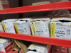 3 x Red Multi Shelf Storage Accessory Parts Racks, 1 with 10 Drawers, with at Least 50 x Boxes of Assorted Screws and Other Contents (As Viewed). - 3