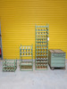 10 x Sections of Green Demountable Parts/Tools Accessory Racks & 4 x Drawer Mobile Unit (Locked Contents Unknown).