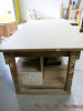 8' x 4' Timber Workbench with Fitted Record Wood Vice & Shelves Under. - 3