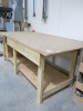 8' x 4' Timber Workbench with Fitted Record Wood Vice & Shelves Under. - 3