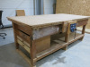 8' x 4' Timber Workbench with Fitted Record Wood Vice & Shelves Under. - 3