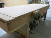 10' x 4' Timber Workbench with Fitted Record Wood Vice & Shelves Under. - 3