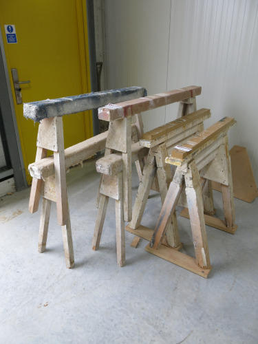 6 x Timber Horse Stands.