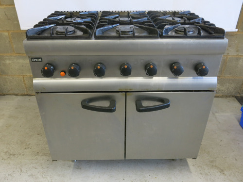 Lincat Phoenix Natural Gas 6 Burner Range Oven with 2 Doors, Model SLR9/N A004.m. Size H90cm, W90 & D60cm.