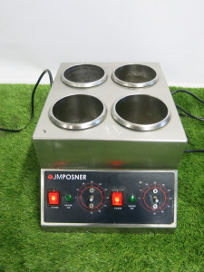 Jmposner Quad Sauce Bottle Warmer. NOTE: missing plastic dials & on/off switch requires attention.