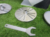 Hallde Vegetable Prep Machine, Model RG200, S/N 1261745. Comes with 4 Assorted Sized Blades. - 8