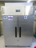 Polar Stainless Steel Double Door Refrigerator, Model G594. Size H200cm, W134cm & D80cm.