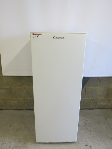 LEC Single Door Upright Freezer, Model TU55144W. Size H142cm, W55cm & D55cm.