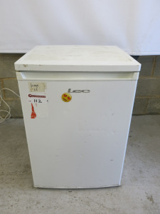 LEC Single Door Under-Counter Refrigerator, Model R6014W, S/N 71200759.Size H86cm, W60cm & D58cm.