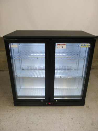 Adexa 2 Door Back Bar Chiller, Model GN-220H. Size H88 x W90 x D50cm.
