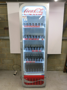 Coca-Cola Branded Single Door Drinks Display Refrigerator, Model ICOOL-500C R290, in Classic Red. Size H212cm, W65cm & D67cm.