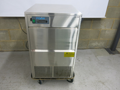 Polar Stainless Steel Undercounter Ice Machine, Model GL192-03, S/N 5141684.Size H83 x W50 x D60cm.