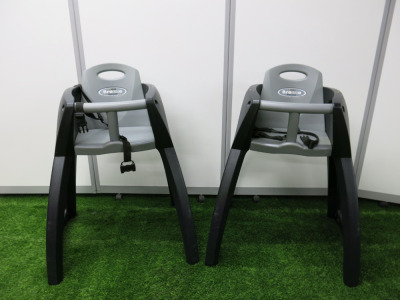 2 x Magrini Breeze High Chairs in Black & Grey. Size H75cm.