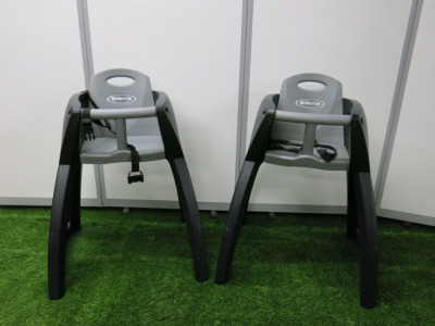 2 x Magrini Breeze High Chairs in Black & Grey. Size H75cm.