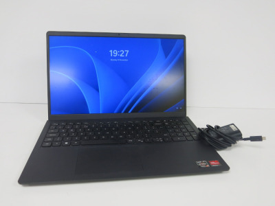 15.5" Dell Laptop, Model Vostro 3525, AMD Ryzen 5 5500U, 8GB RAM, 238GB Storage, Running Windows 11 Pro, with Power Supply.