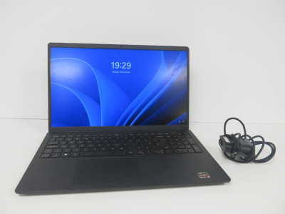 15.5" Dell Laptop, Model Vostro 3525, AMD Ryzen 5 5500U, 8GB RAM, 238GB Storage, Running Windows 11 Pro, with Power Supply.