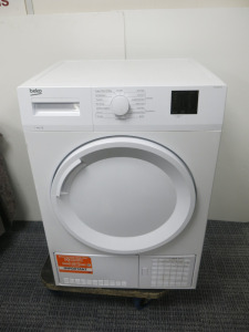 Beko Tumble Dryer, Model DTKCE80021W, Capacity 8kg. Size H84 x W60 x D60cm.