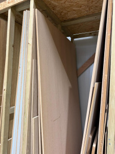 Approx 150 x Full & Part Sheets of Assorted Thickness (Predominantly MDF Sheets) with Additional Offcuts Remaining in Factory and on Racks (As Viewed/Pictured).