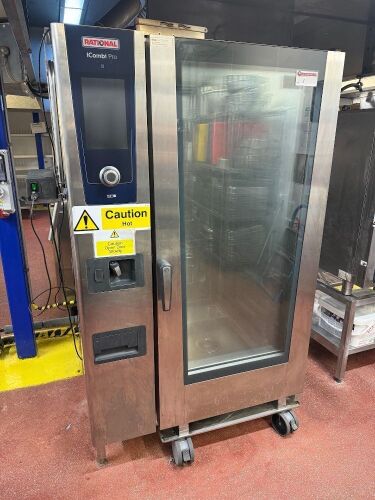 Rational iCombi Pro 20 Rack Commercial Gas Oven, Model LM100GG.AXAXX, S/N G22SJ20122862124, Year 2020. NOTE: Buyer to safely disconnect & remove.
