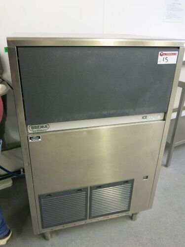 Brema Ice Maker, Model CB955A-Q, S/N 2009070458251. Size H128 x W74cm x D60cm.