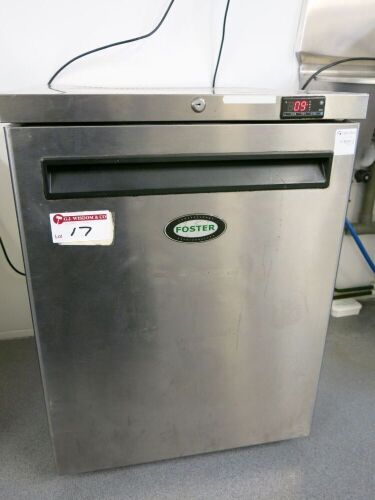 Foster Stainless Steel Undercounter Freezer, Model MR150-A. Size H83cm x W60cm x D64cm.